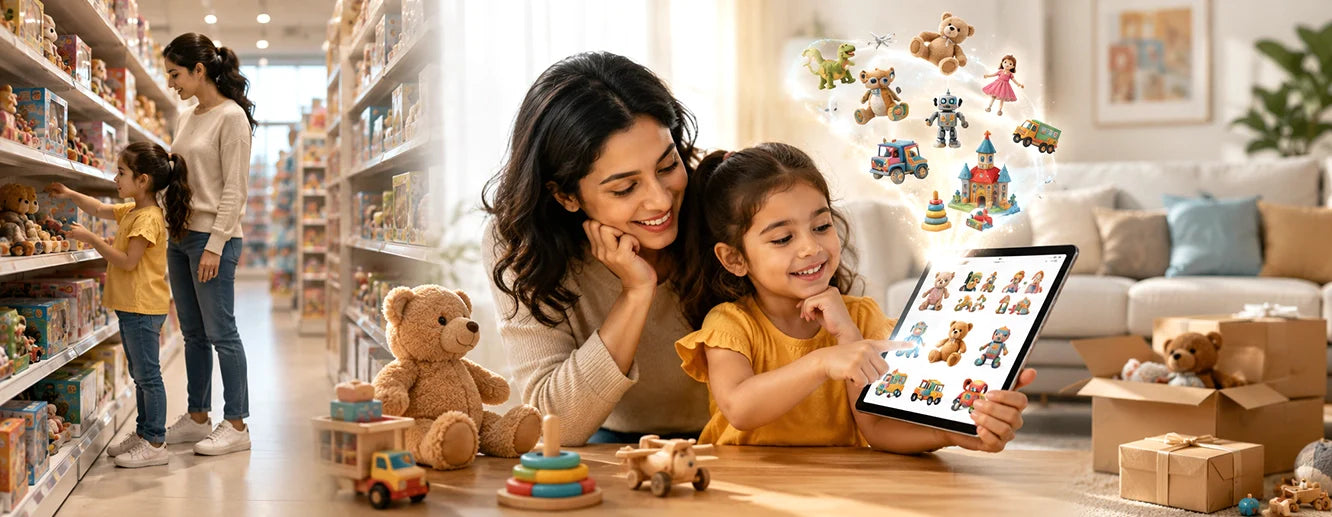 Why are online toy stores a better option for parents compared to traditional toy shops?