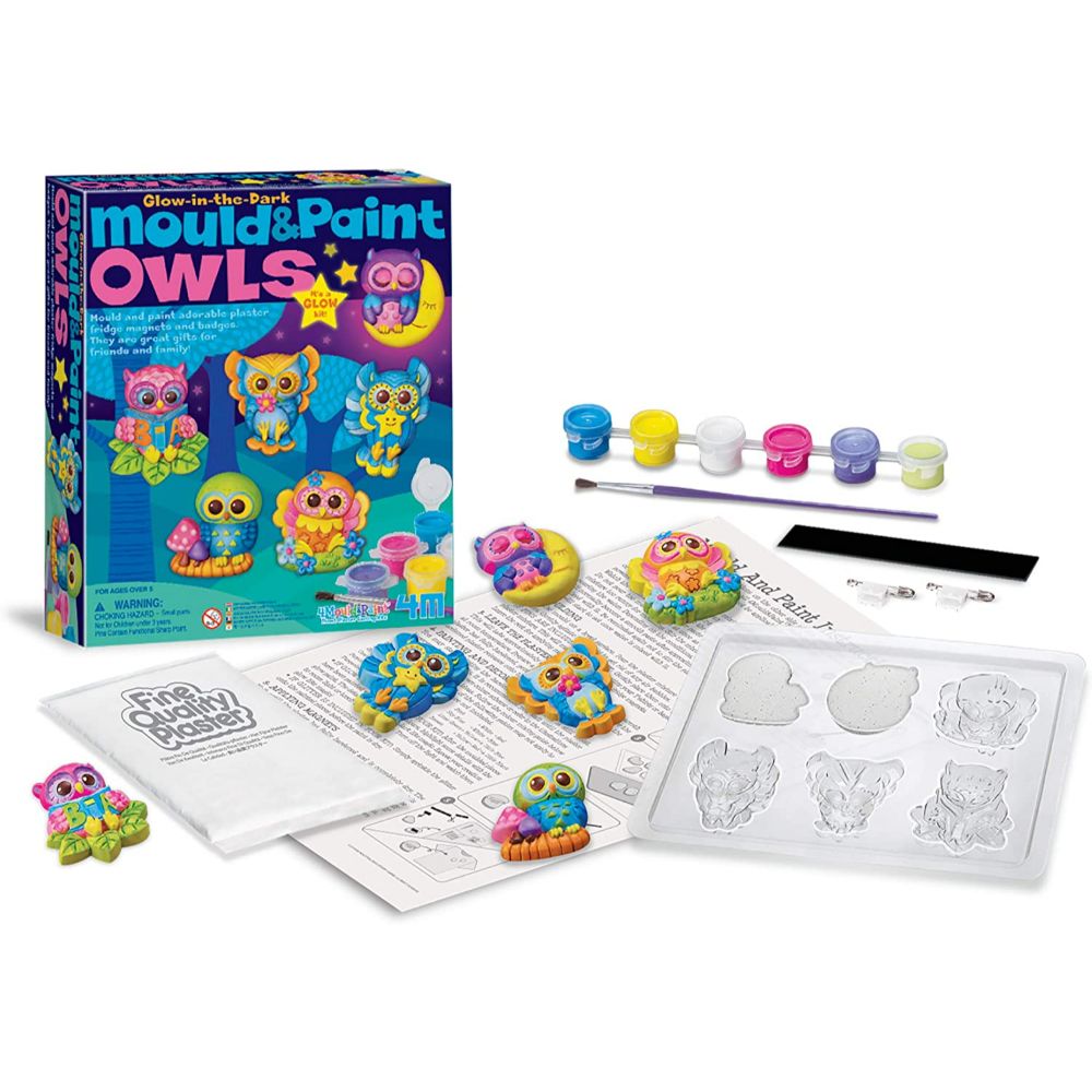 Buy 4M Mould Paint Glow Owls | Yallatoys.com