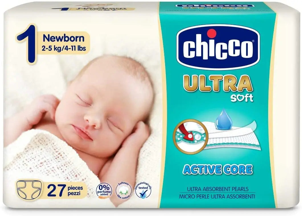 Chicco Diaper Ultra Chicco NewBorn 27 X 10 Chicco Yallatoys