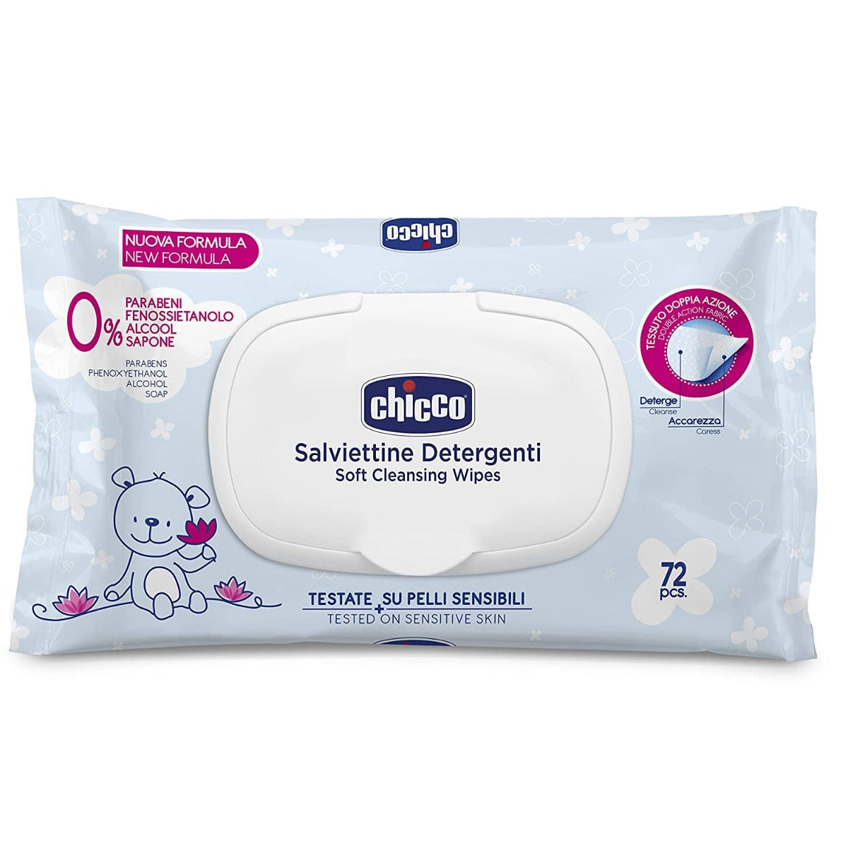 Buy Chicco Wipes 72 Pcs With Flip Cover | Yallatoys.com
