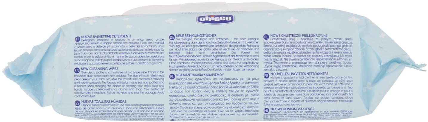 Buy Chicco Wipes 72 Pcs With Flip Cover | Yallatoys.com