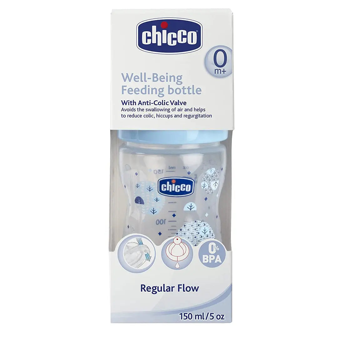 Chicco Well Being Bottle Glass Boy 150ML 0months+ Chicco