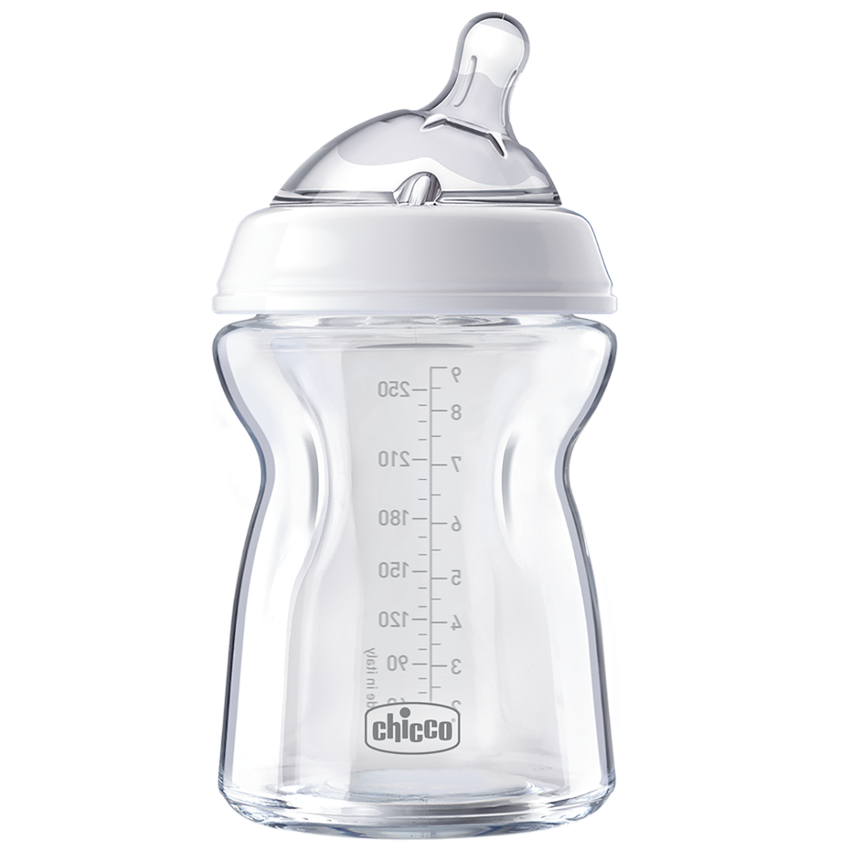 Buy Chicco Natural Feeling Glass Bottle 250ml 0months+ | Yallatoys.com