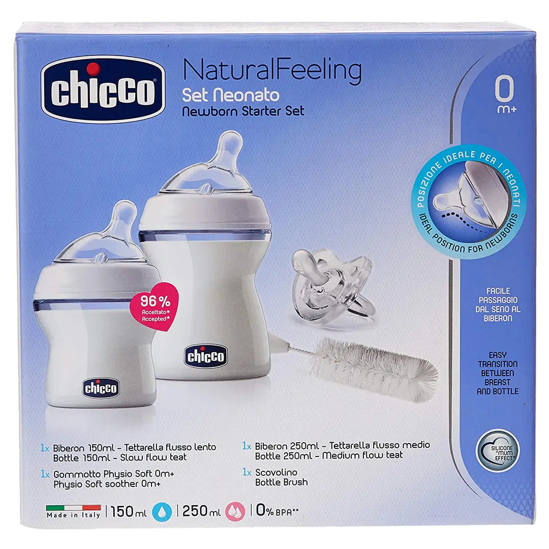 Chicco Natural Feeling Feeding Bottle Set-Small 0months+ Yallamomz