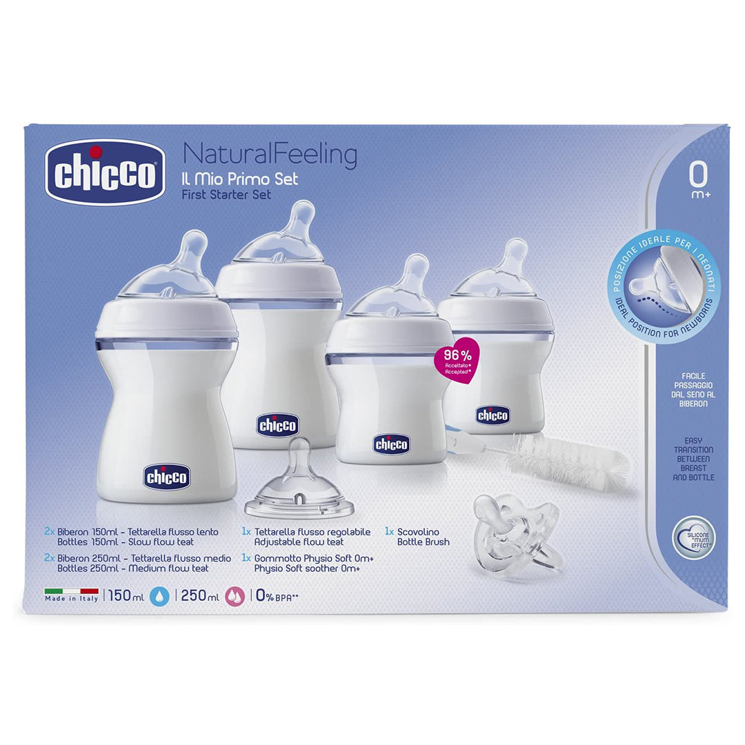 Buy Chicco Natural Feeling Feeding Bottle Set-Large 0months+ | Yallatoys.com