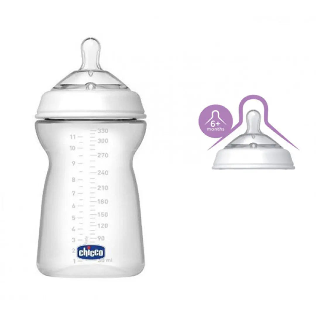 Chicco Feeding Bottle Natural Feeling 6month+ 330ML Fast Flow Chicco