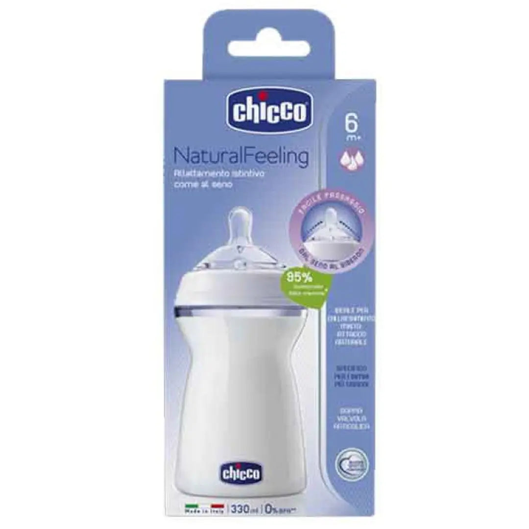 Chicco Feeding Bottle Natural Feeling 6month+ 330ML Fast Flow Chicco