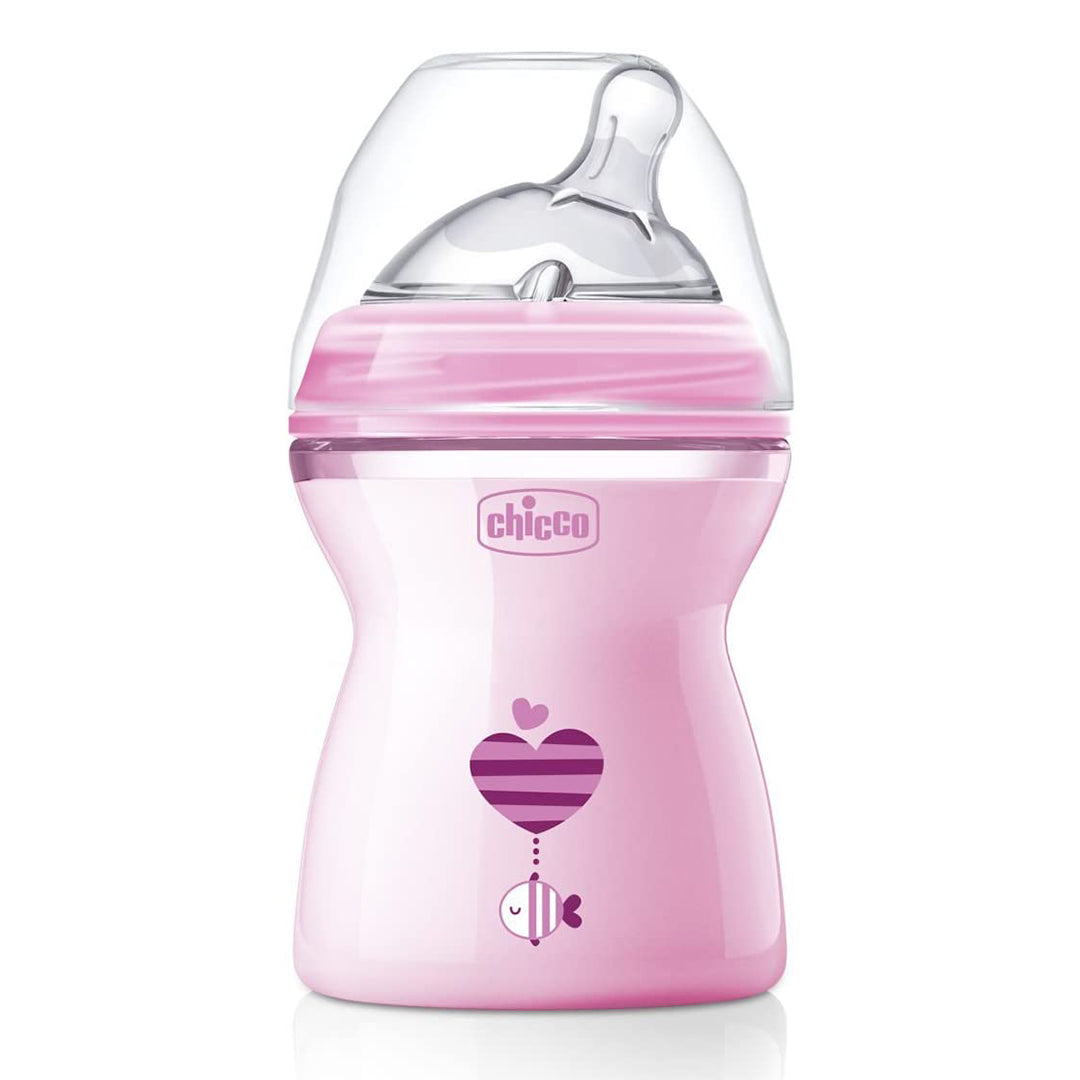 Buy Chicco Natural Feeling Feeding Bottle 2months+ 250ML Pink | Yallatoys.com