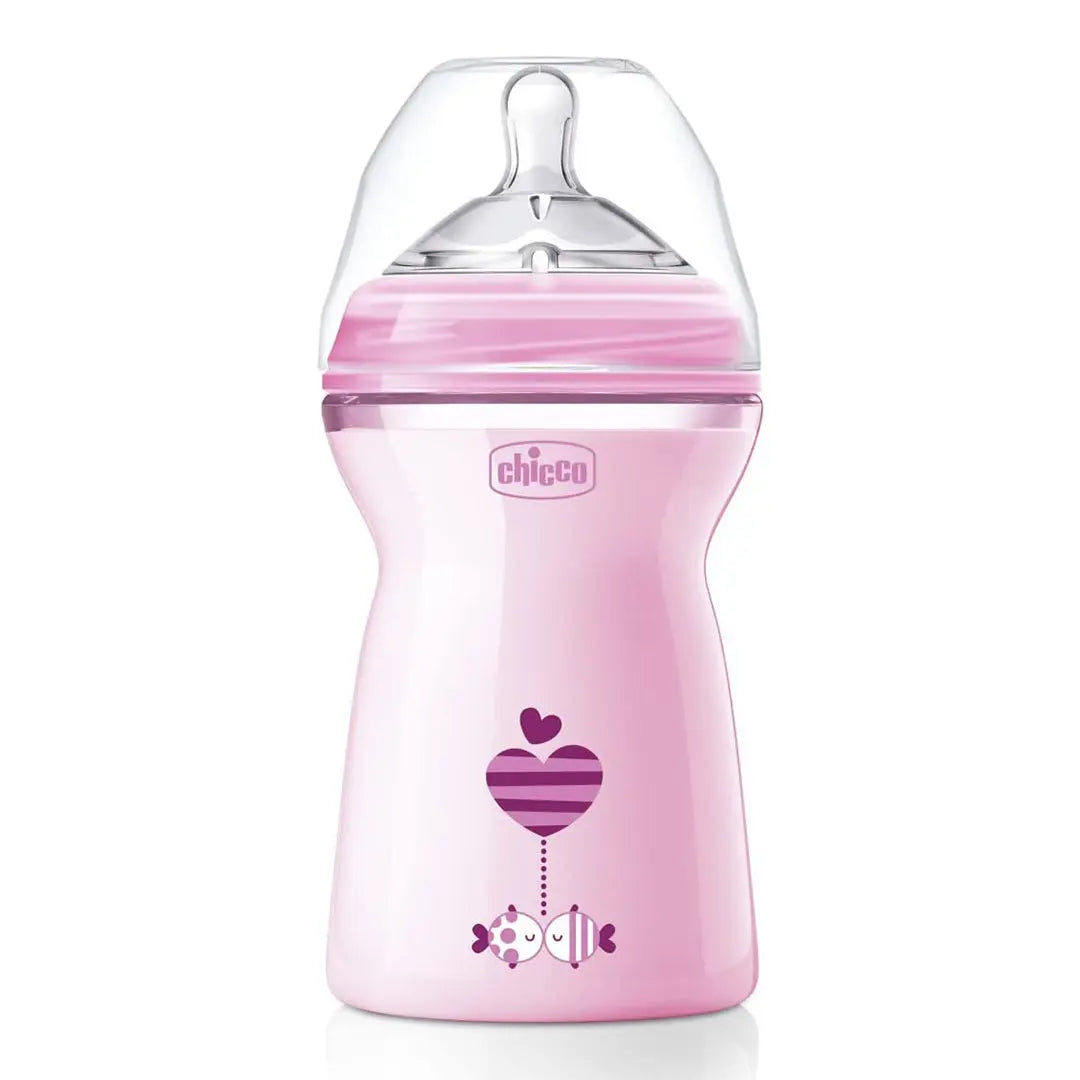 Chicco Natural Feeling Feeding Bottle 6months+ 330ML Pink Chicco Yallatoys