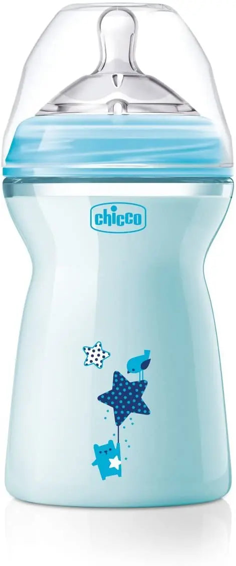 Chicco Natural Feeling Feeding bottle 6months+ 330ML Blue Yallamomz Yallatoys