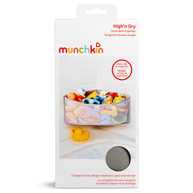 Munchkin High N Dry Corner Bath Org Grey Munchkin Yallatoys