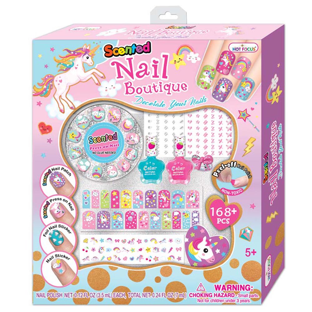 Buy Hot Focus Scented Nail Boutique Unicorn 168pcs Nail Decorating Set | Yallatoys.com