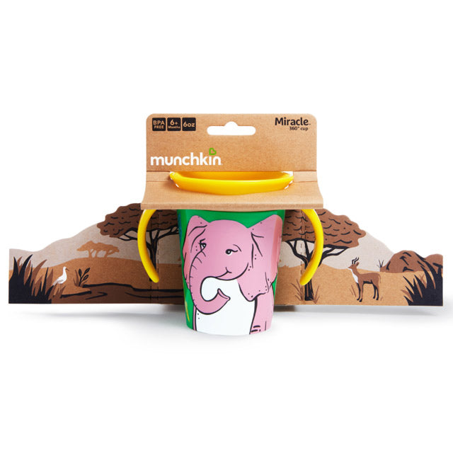 Munchkin Miracle Wildlove Trainer Cup 1Pk 6Oz Elephant Munchkin Yallatoys