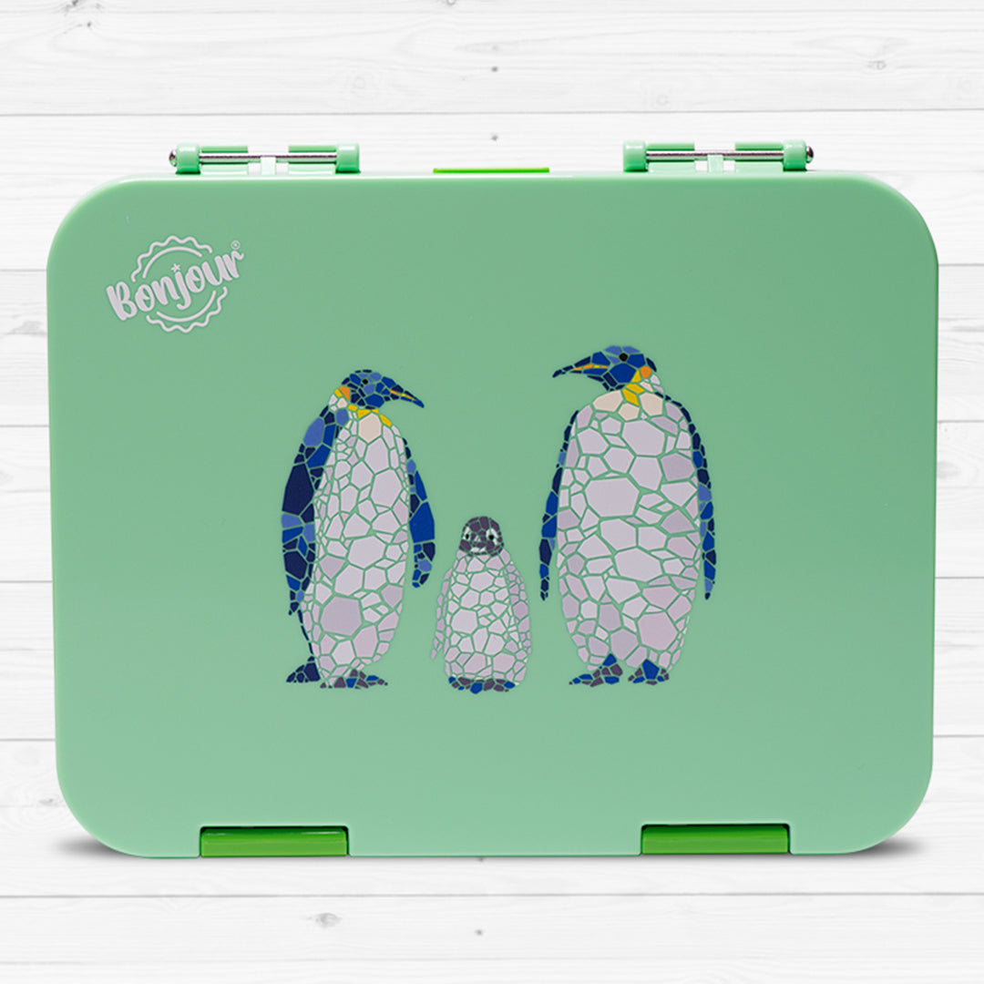 Buy Bonjour Tiff Box Bento Lunch Box 6/4 Compartments Green Penguin | Yallatoys.com