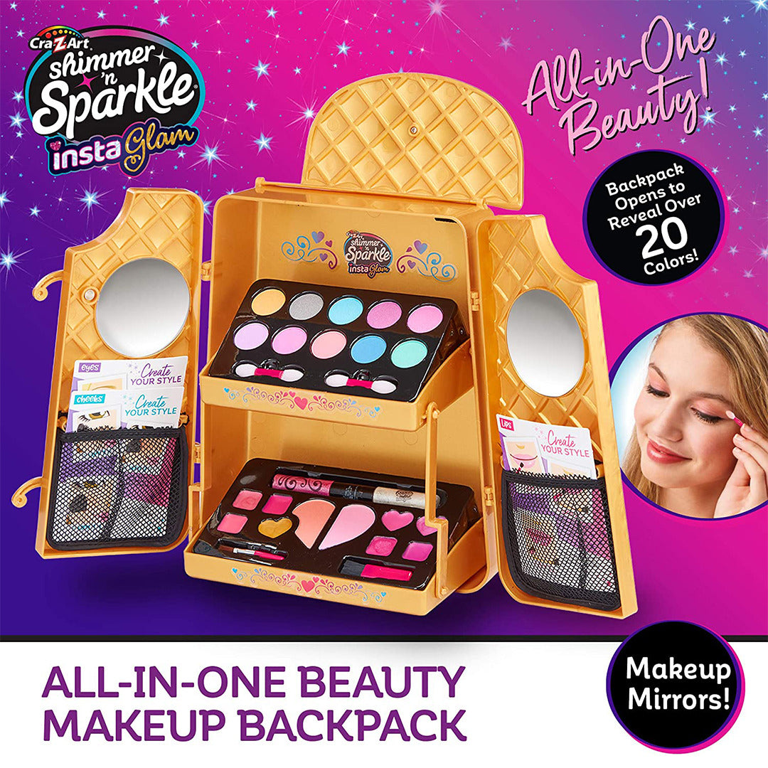 Buy Shimmer N Sparkle Instaglam Cosmetic Backpack Gold | Yallatoys.com