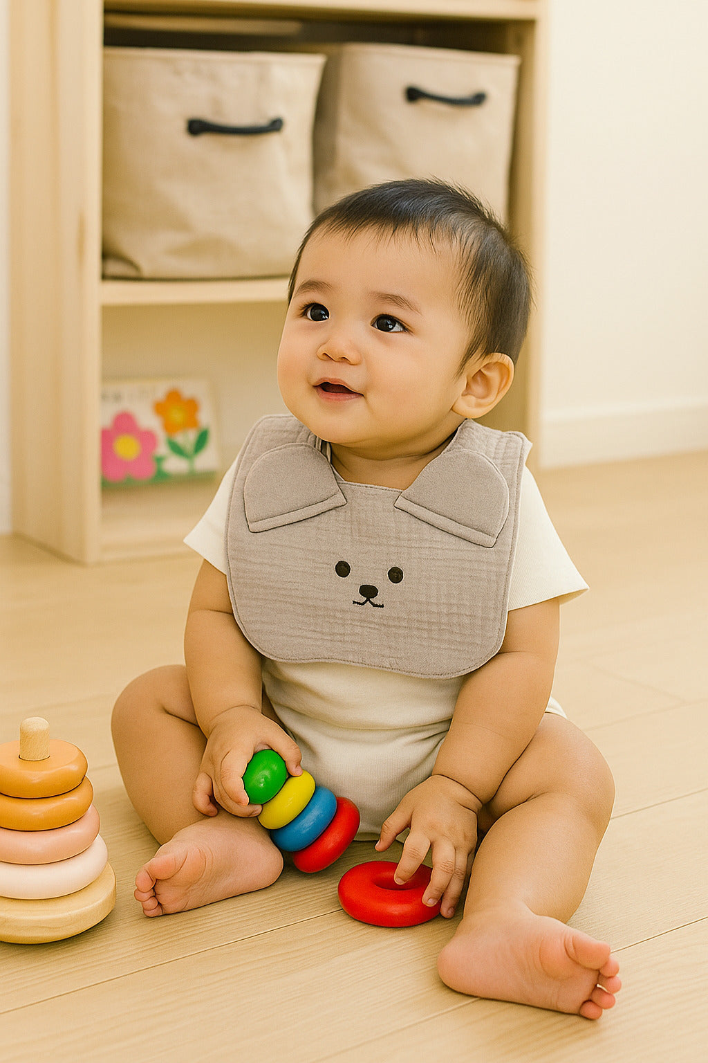 Kinder Valley Teddy Button Bib Kinder Valley Yallatoys