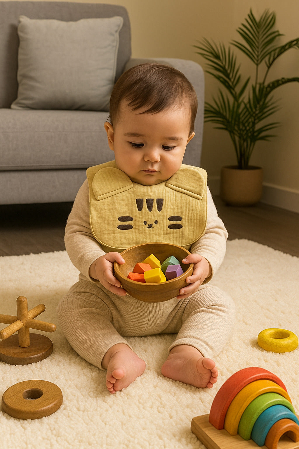 Kinder Valley Paw button Bib Kinder Valley Yallatoys