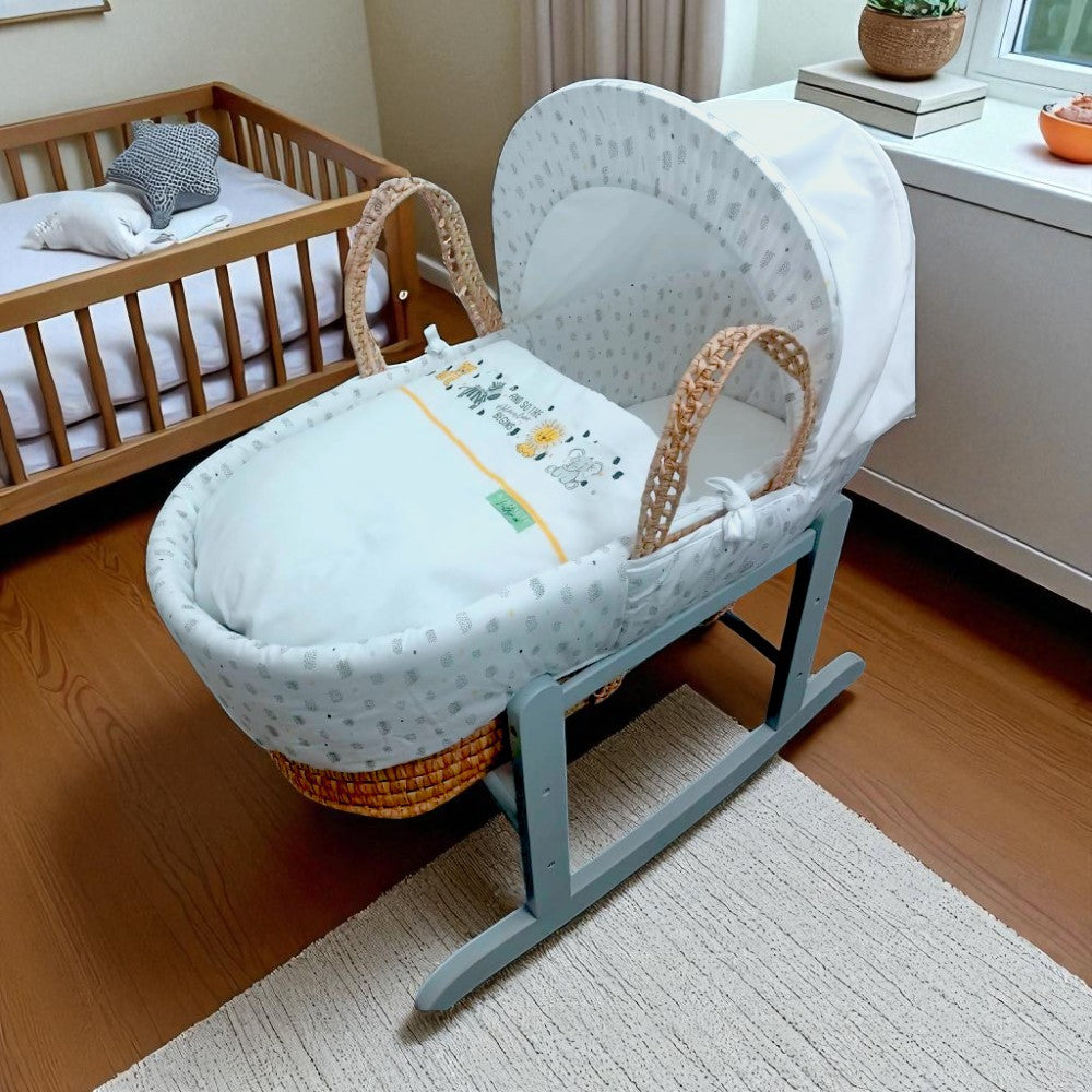 Kinder Valley Safari Moses Basket with Grey Rocking Stand Kinder Valley Yallatoys