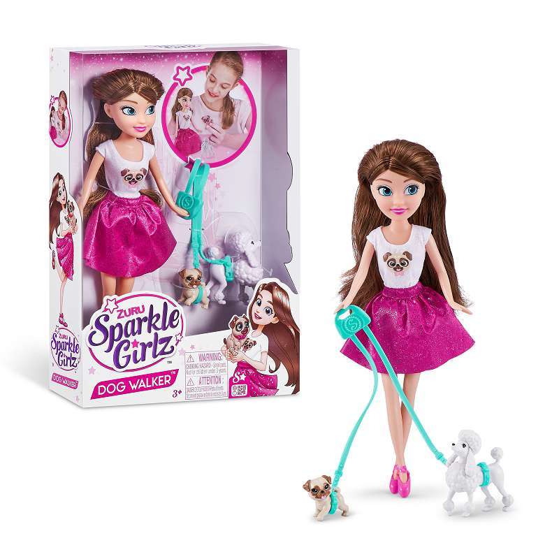 Buy Sparkle Girlz Fashion 10.5inch Doll Dog Walker | Yallatoys.com