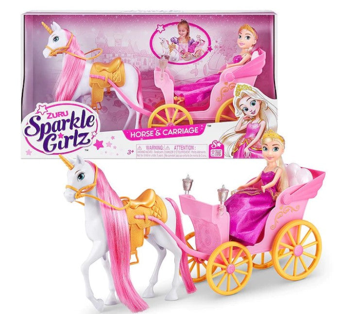 Buy Sparkle Girlz Princess 10.5inch Doll With Horse & Carriage Playset | Yallatoys.com