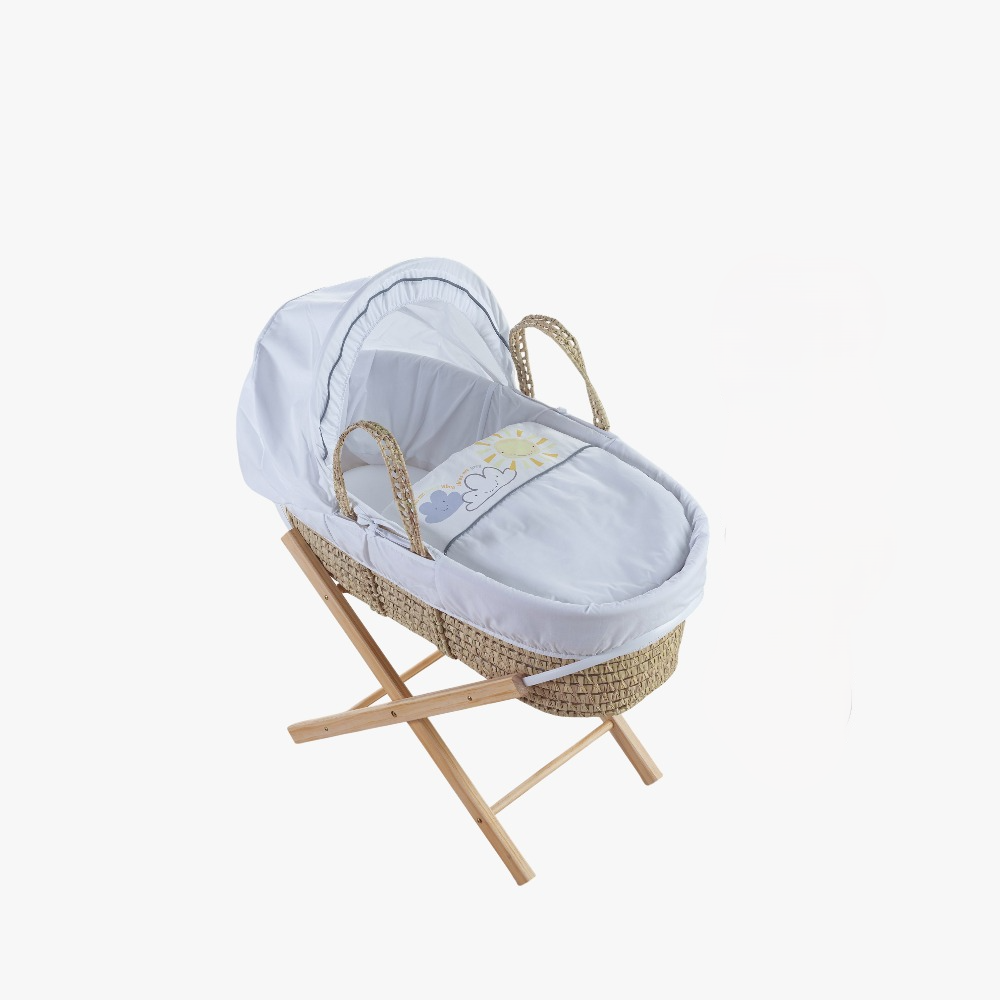 Kinder Valley Little Sunshine Moses Basket With Natural Stand Kinder Valley Yallatoys