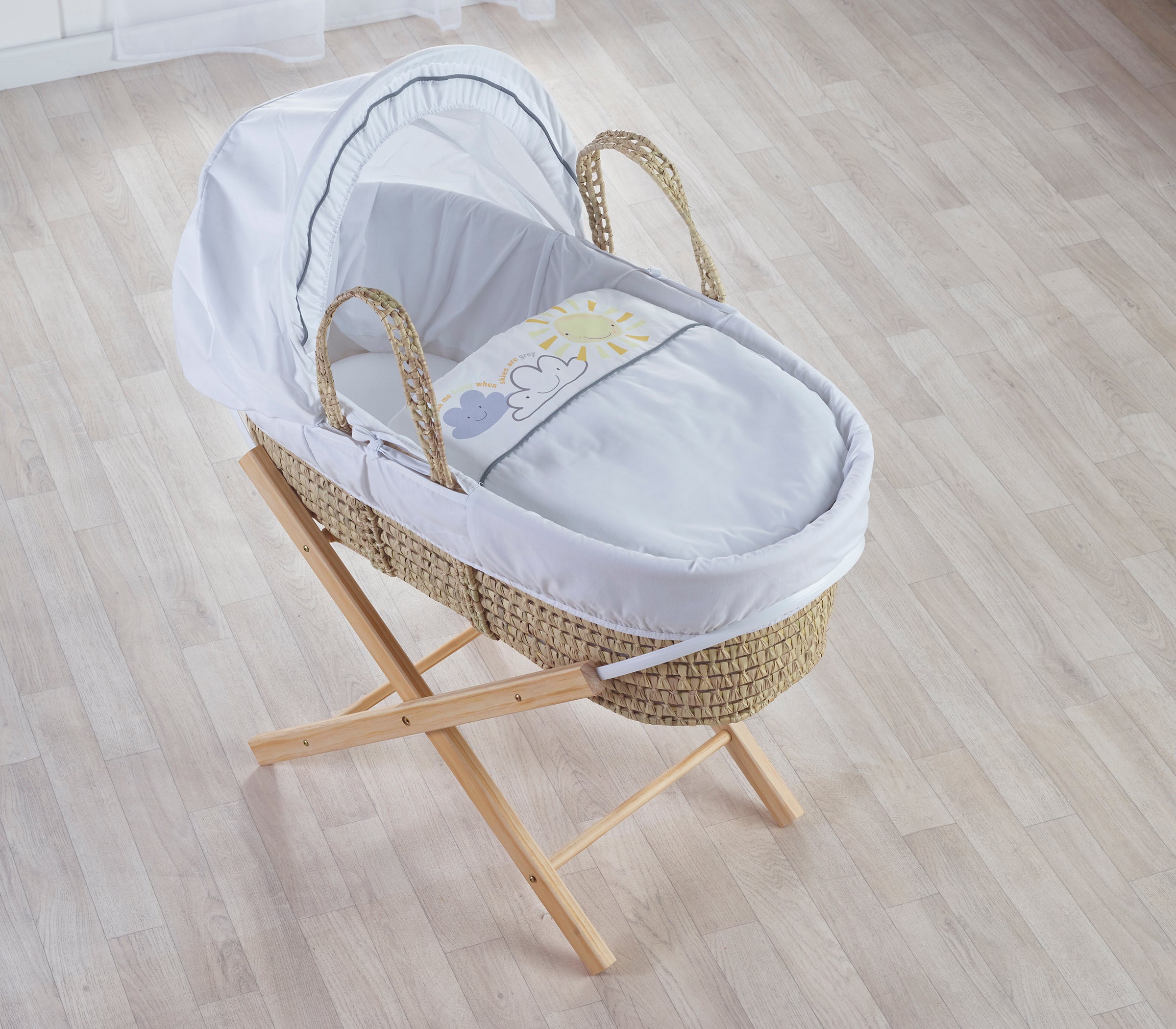 Kinder Valley Little Sunshine Moses Basket With Natural Stand Kinder Valley Yallatoys