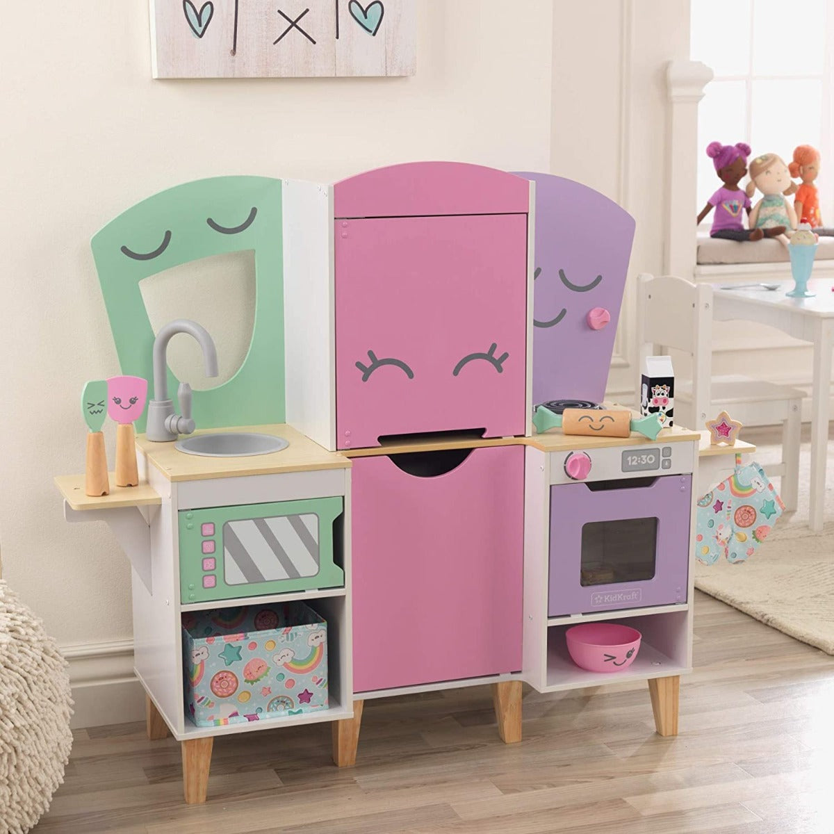 Buy KidKraft Lil Friends Play Kitchen with 14 Piece Accessory | Yallatoys.com