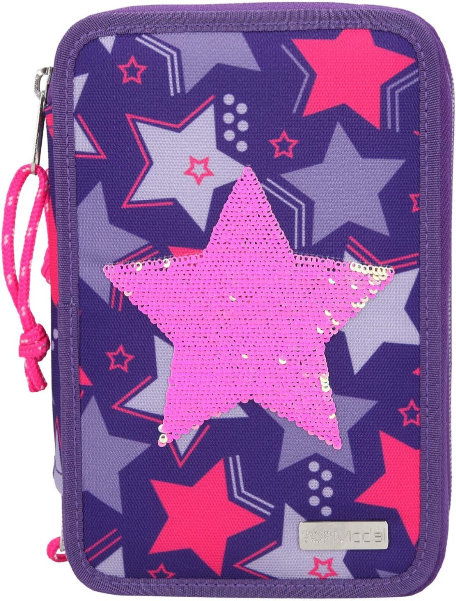 Buy Topmodel Triple Pencil Case Reversible Sequins Stars | Yallatoys.com
