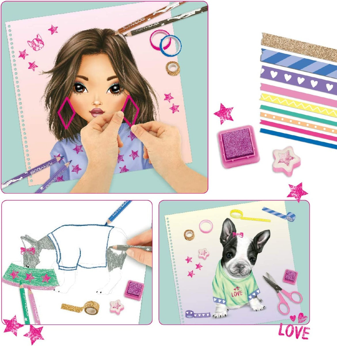 Buy Top Model Colouring Book Decorative Tape Fun with Masking Tapes | Yallatoys.com