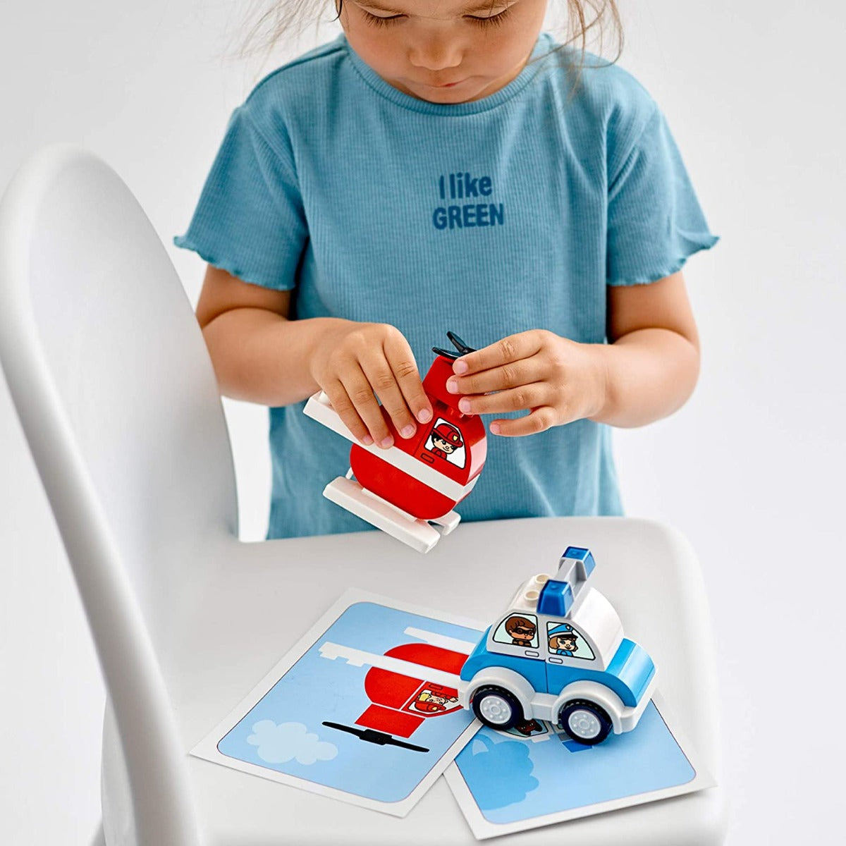 Buy Lego Fire Helicopter & Police Car | Yallatoys.com