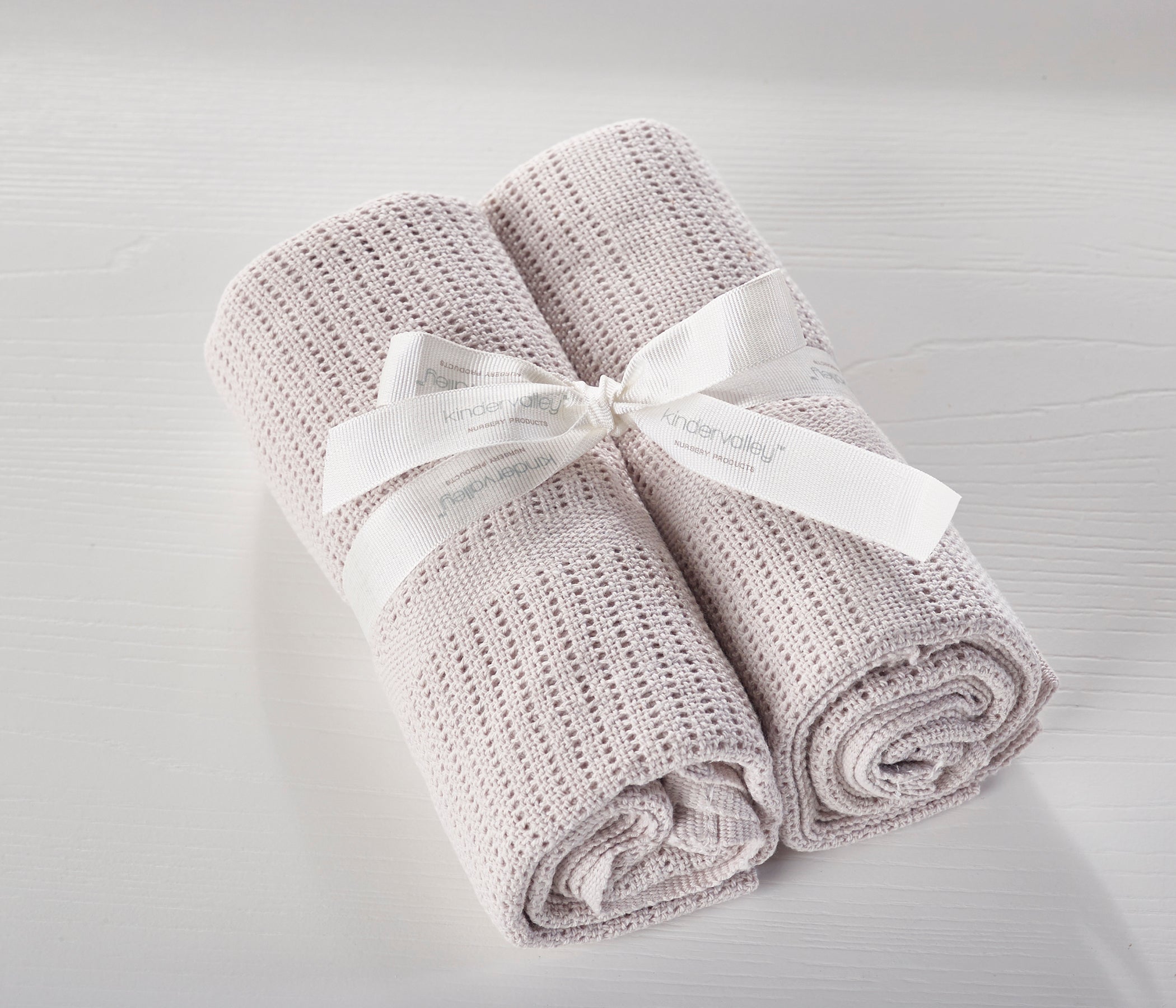 Kinder Valley Grey 2 Pack Cotton Cellular Blanket Kinder Valley Yallatoys