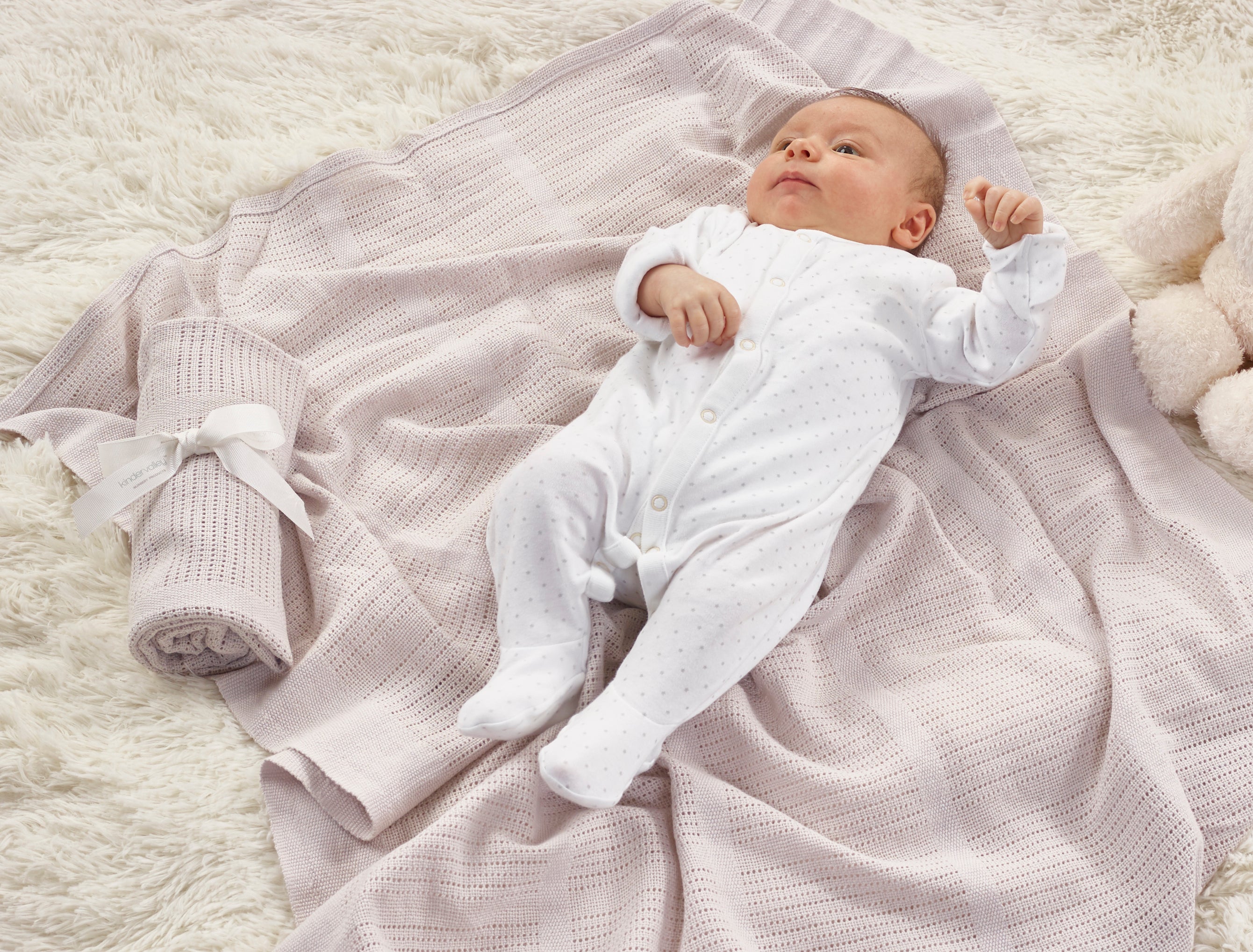 Kinder Valley Grey 2 Pack Cotton Cellular Blanket Kinder Valley Yallatoys