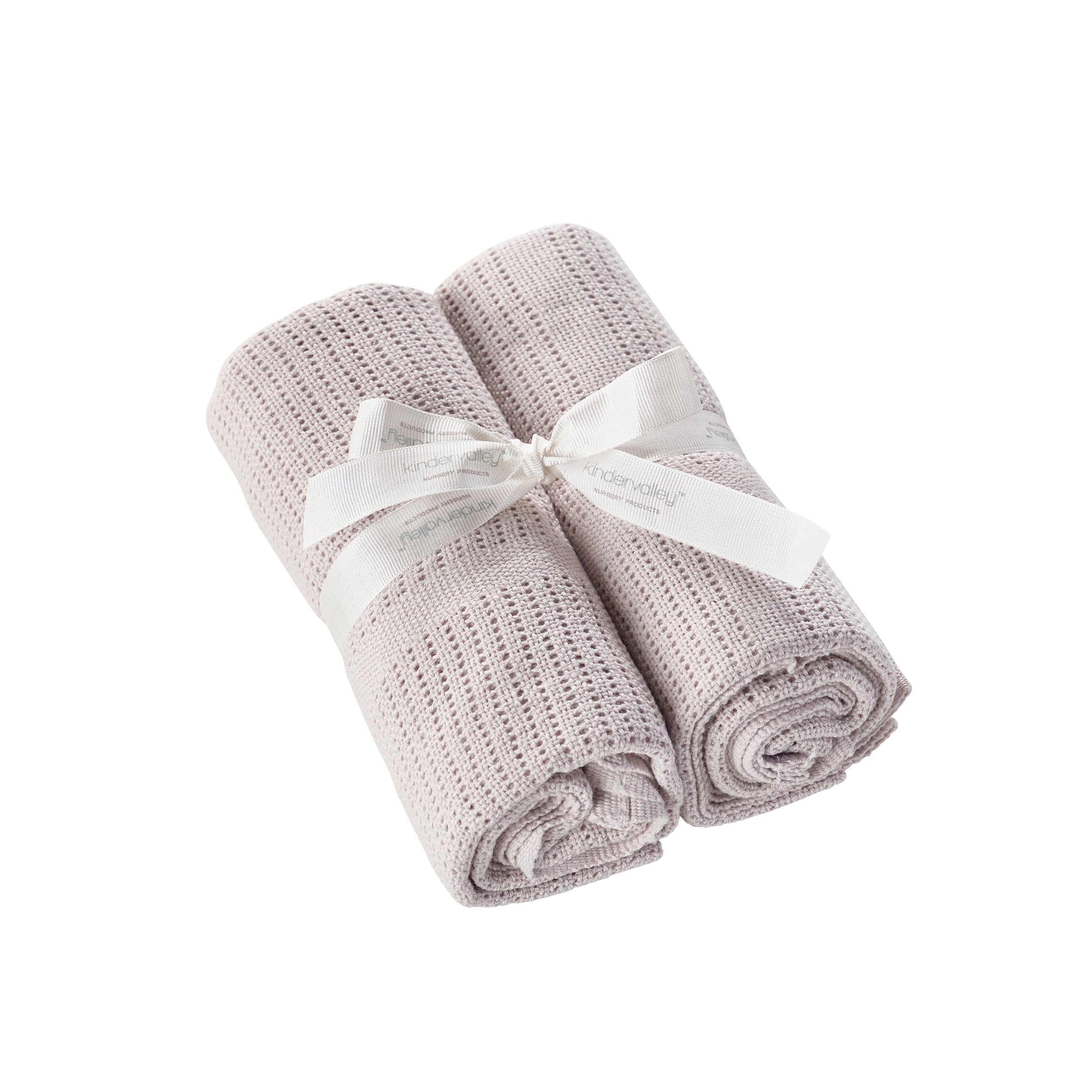 Kinder Valley Grey 2 Pack Cotton Cellular Blanket Kinder Valley Yallatoys