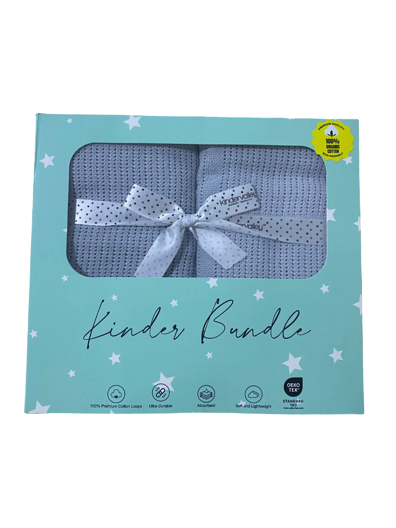 Kinder Valley Grey 2 Pack Cotton Cellular Blanket Kinder Valley Yallatoys