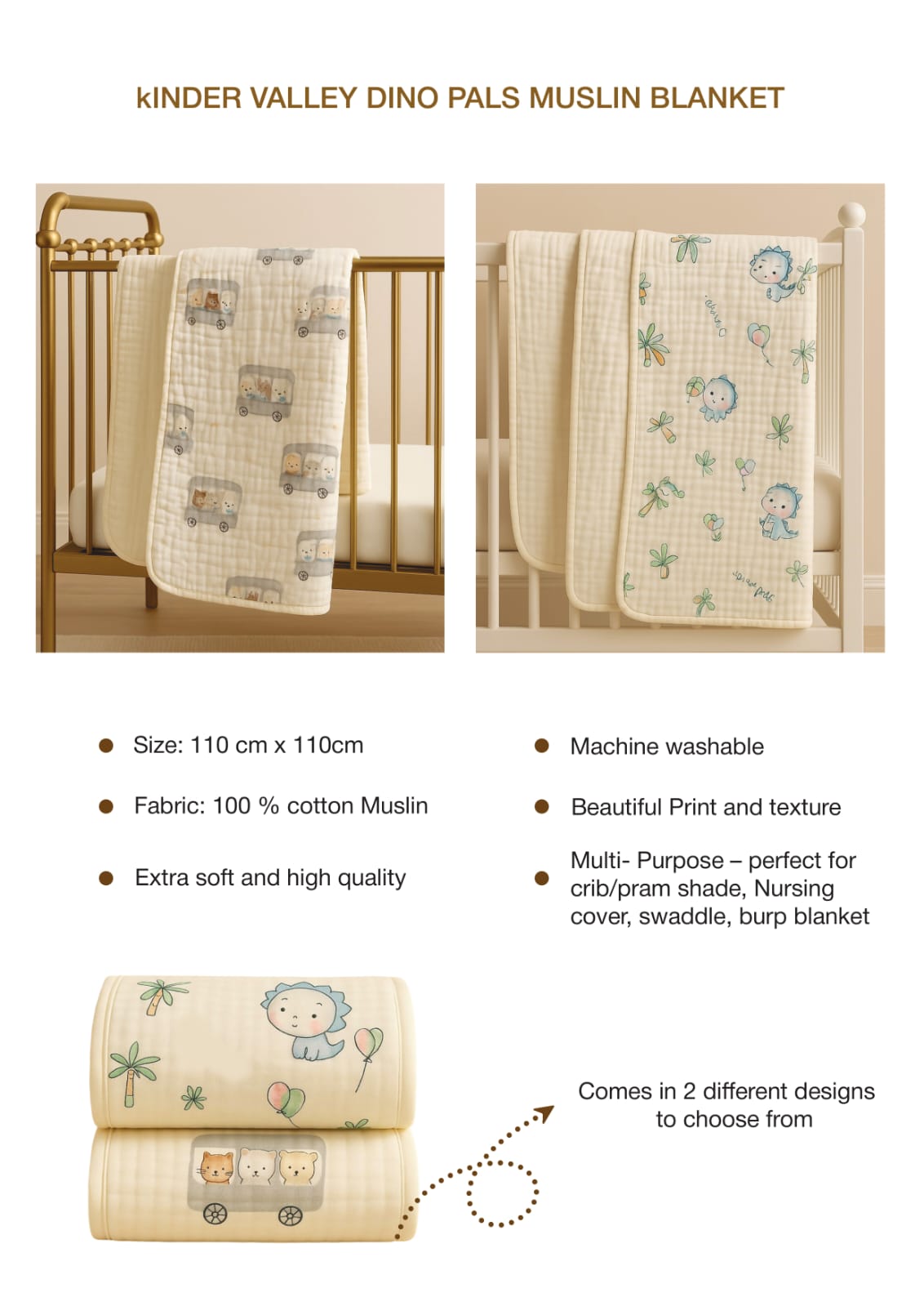 Kinder Valley Dream Organic Cotton Muslin Blanket Kinder Valley Yallatoys