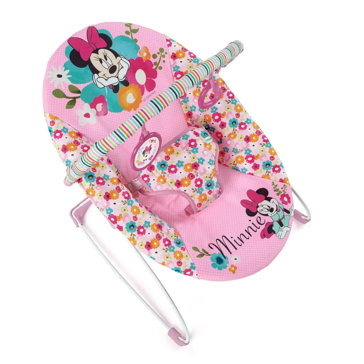 Bright Starts Minnie Mouse Perfect In Pink Vibrating Bouncer Yallamomz