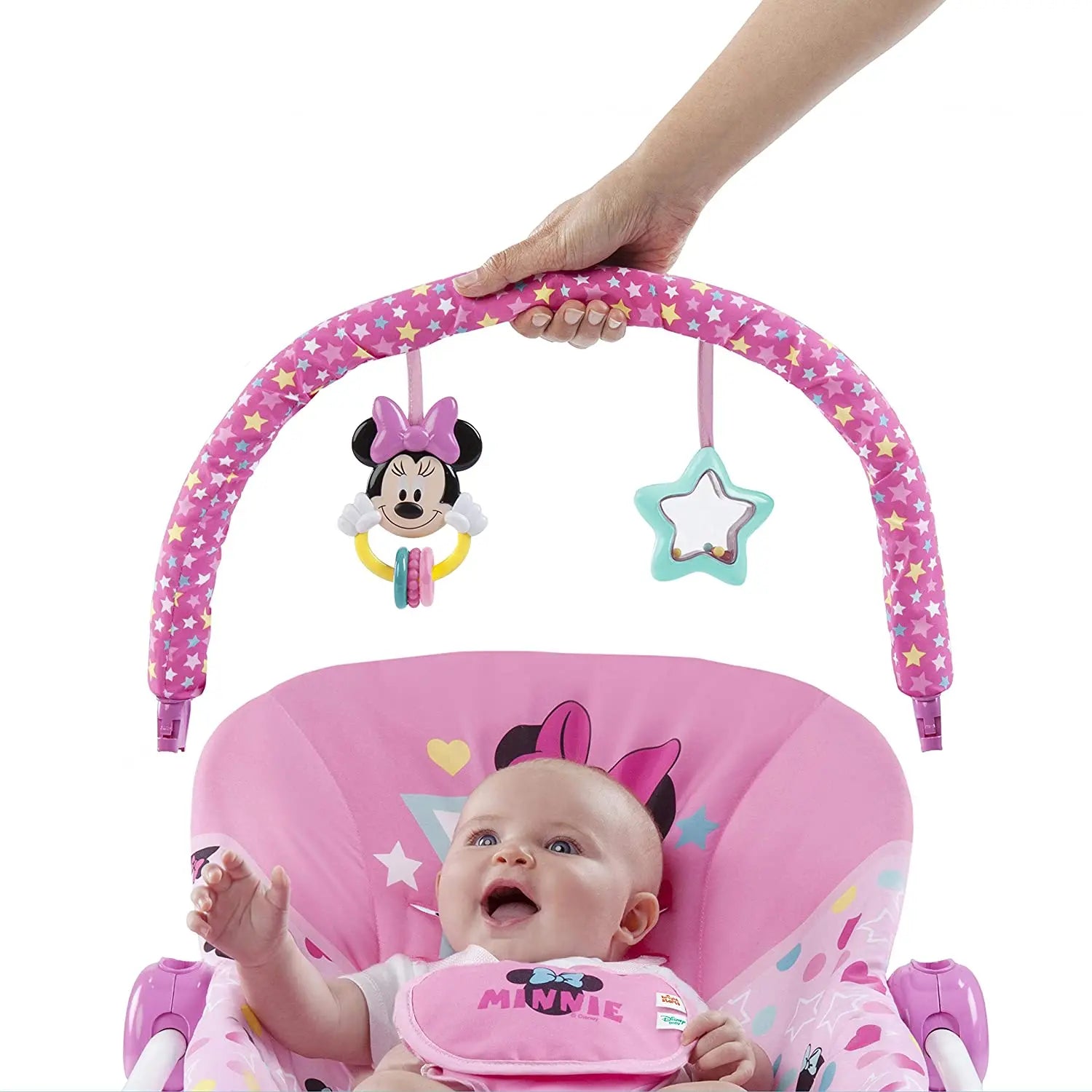 Bright Starts Minnie Mouse Stars & Smiles Infant To Toddler Rocker Yallamomz Yallatoys