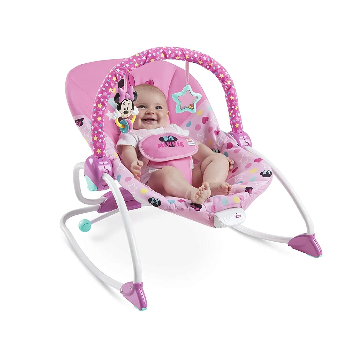 Bright Starts Minnie Mouse Stars & Smiles Infant To Toddler Rocker Yallamomz Yallatoys