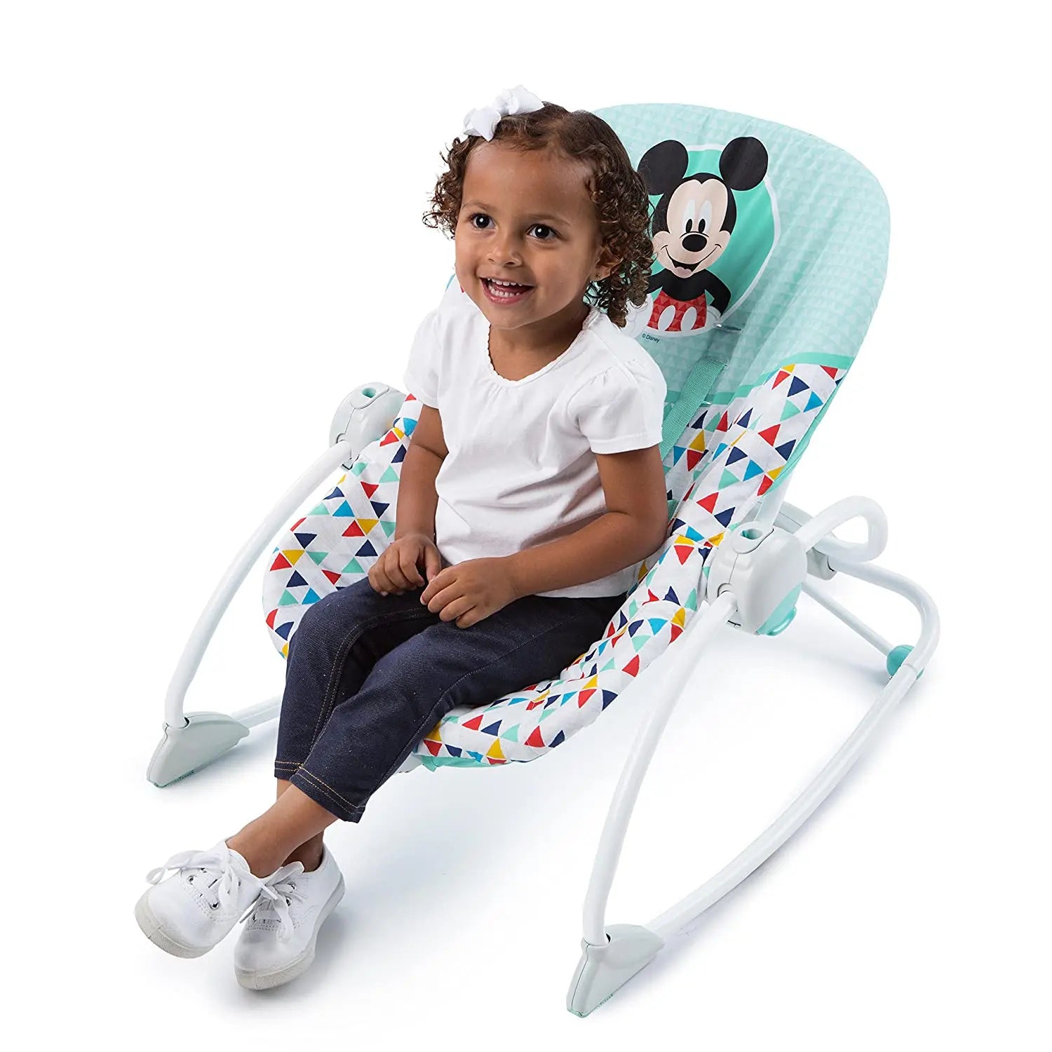 Bright Starts Mickey Mouse Happy Triangles Infant To Toddler Rocker Yallamomz Yallatoys