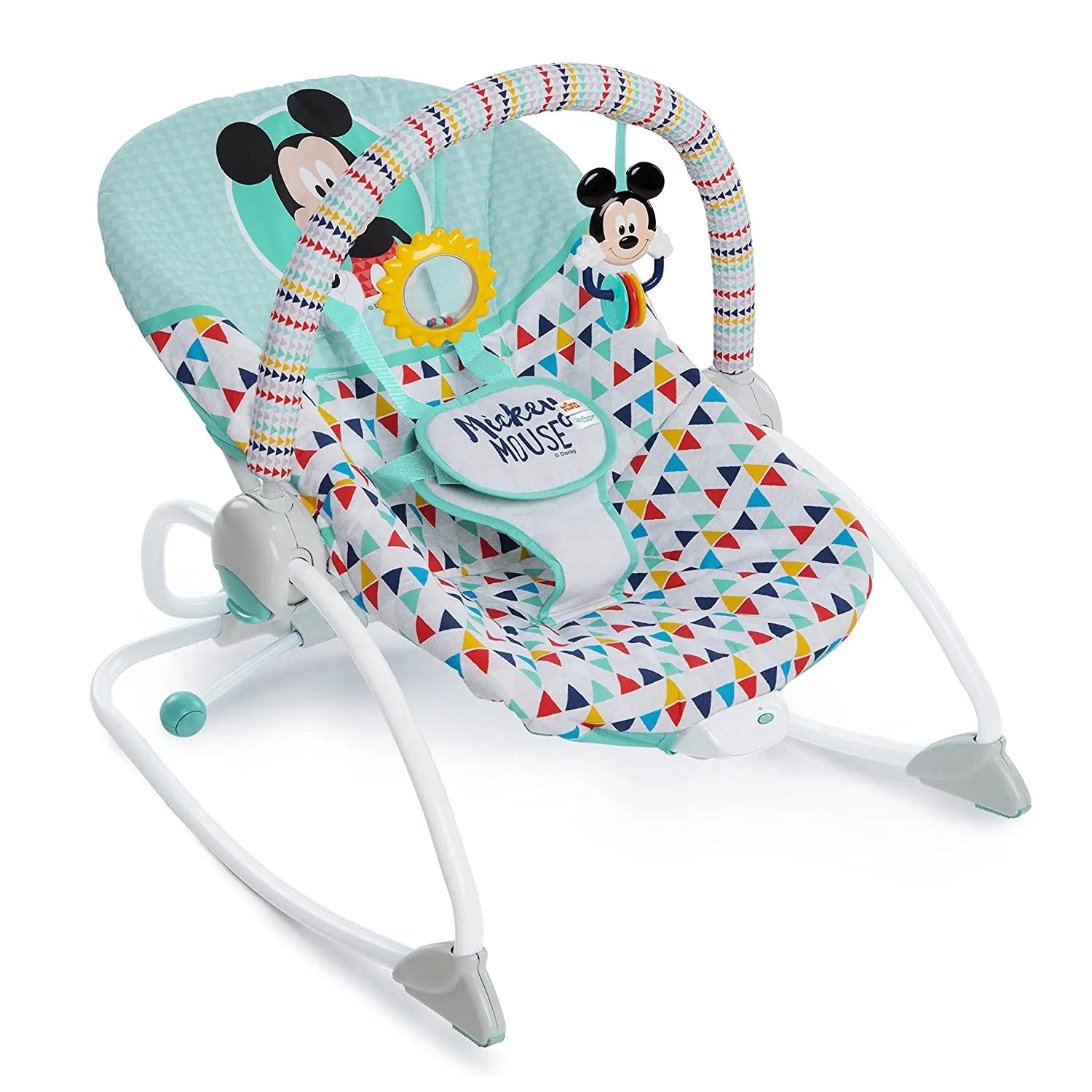 Bright Starts Mickey Mouse Happy Triangles Infant To Toddler Rocker Yallamomz Yallatoys