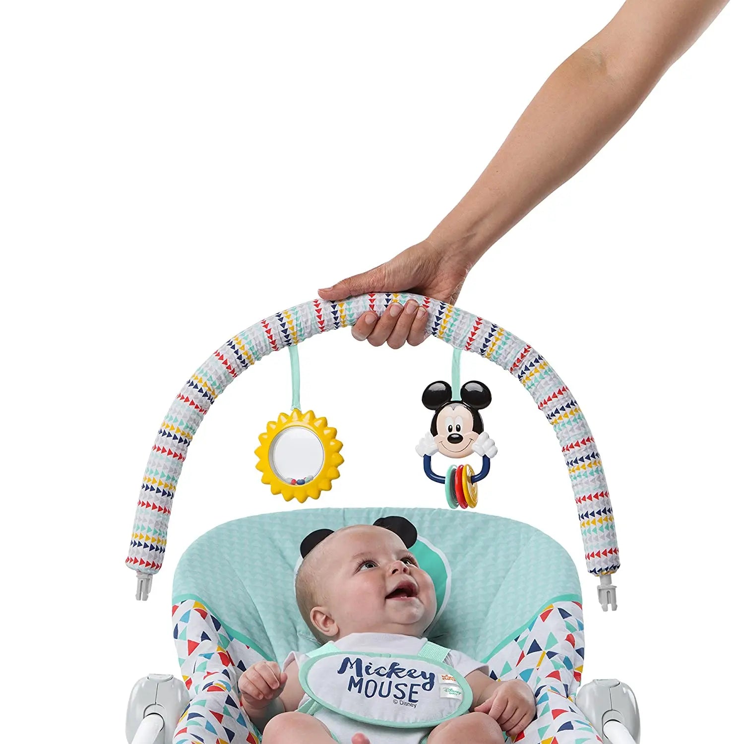 Bright Starts Mickey Mouse Happy Triangles Infant To Toddler Rocker Yallamomz Yallatoys