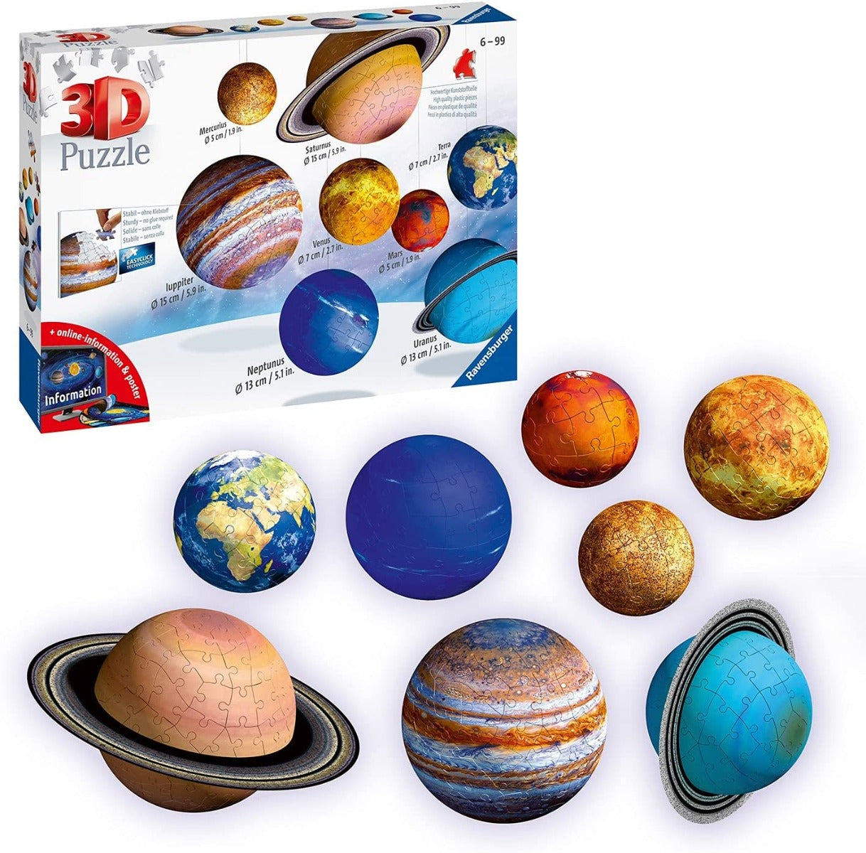 Buy Ravensburger 108pcs 3D Puzzle Solar System | Yallatoys.com