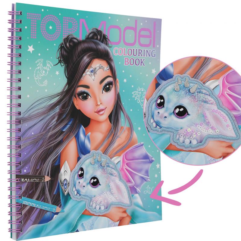 Buy Top Model Colouring Book With Sequins Dragon Love | Yallatoys.com