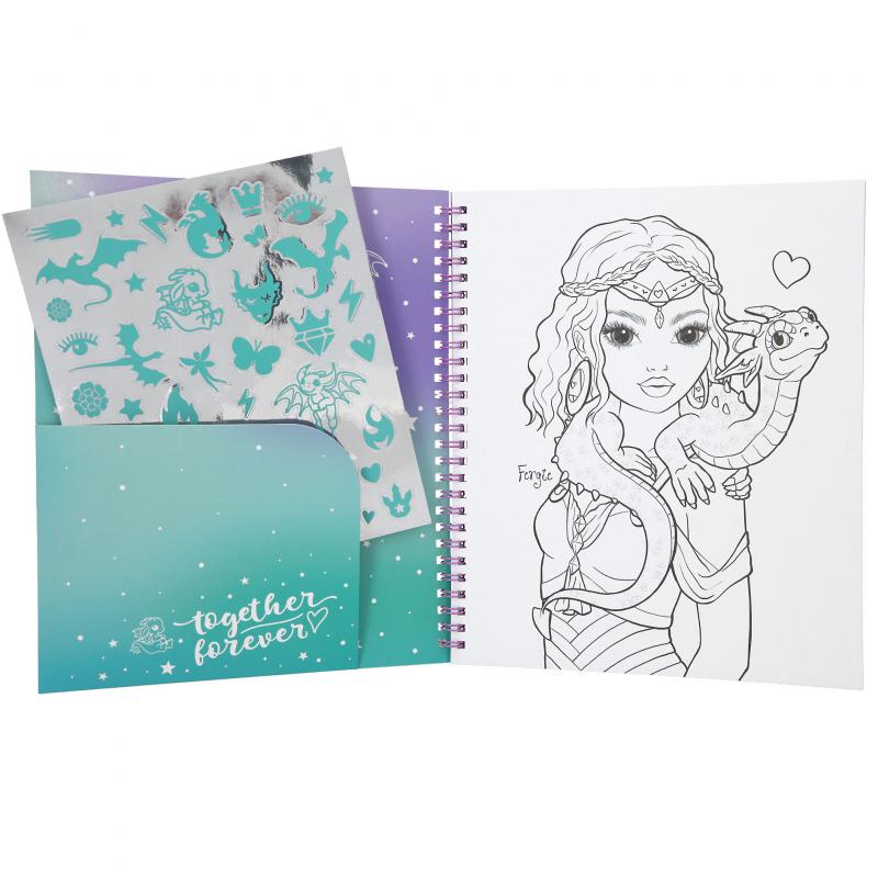 Buy Top Model Colouring Book With Sequins Dragon Love | Yallatoys.com