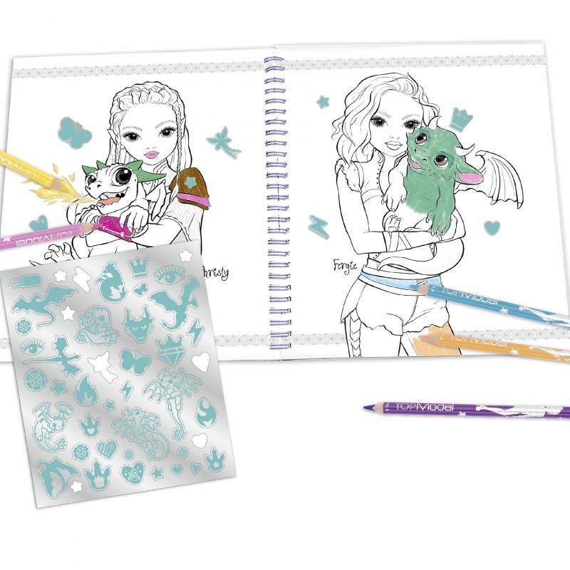 Buy Top Model Colouring Book With Sequins Dragon Love | Yallatoys.com