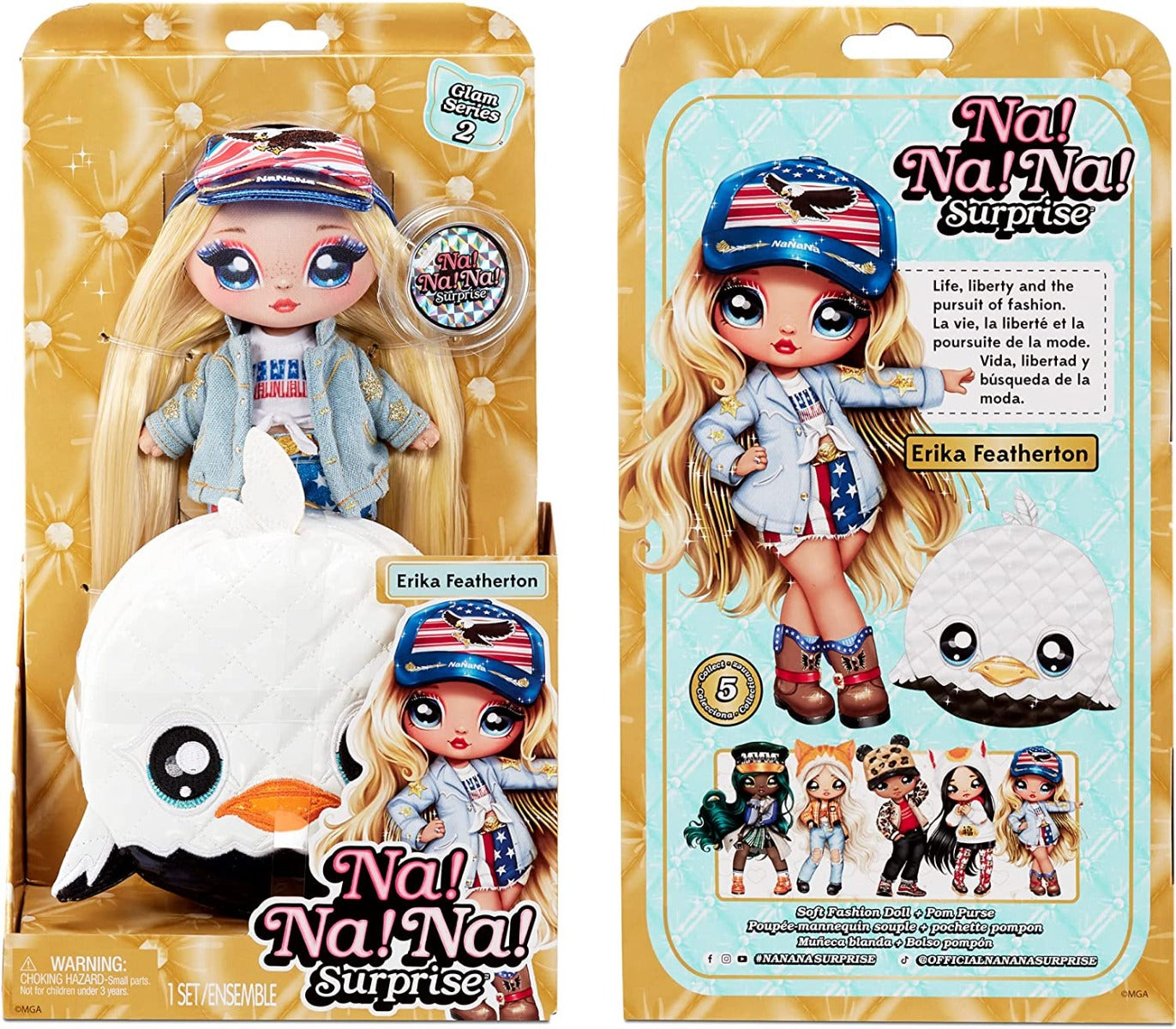 Buy Na Na Na Surprise Glam Series 2 Erika Featherton Patriotic Eagle Fashion Doll | Yallatoys.com