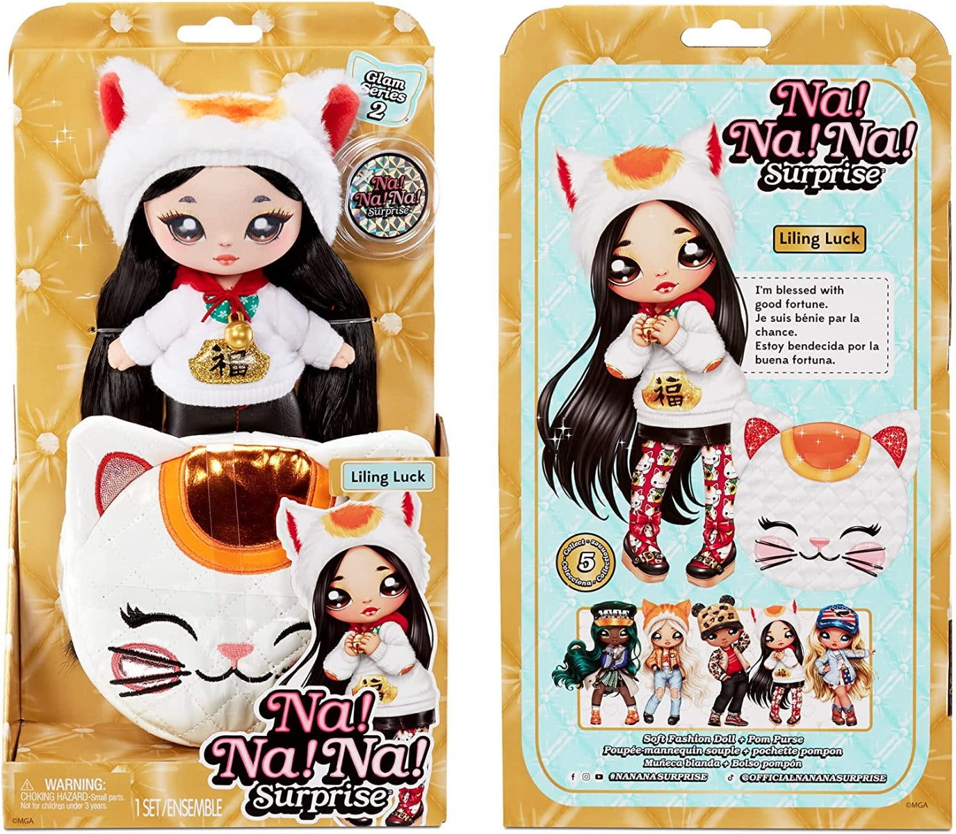 Buy Na Na Na Surprise Glam Series 2 Liling Lucky Cat Fashion Doll | Yallatoys.com