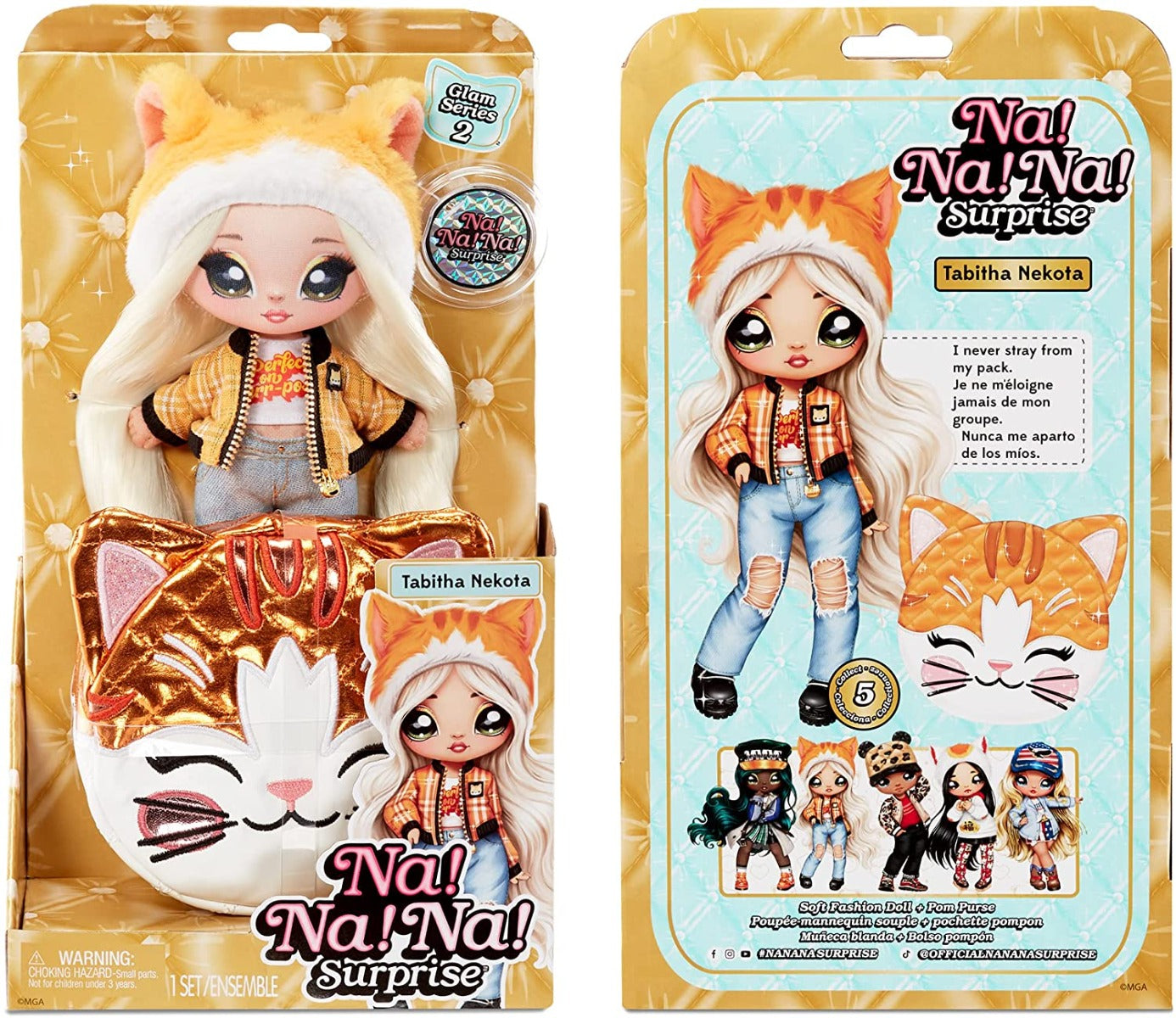 Buy Na Na Na Surprise Glam Series 2 Tabitha Nekota Tabby Cat Fashion Doll | Yallatoys.com