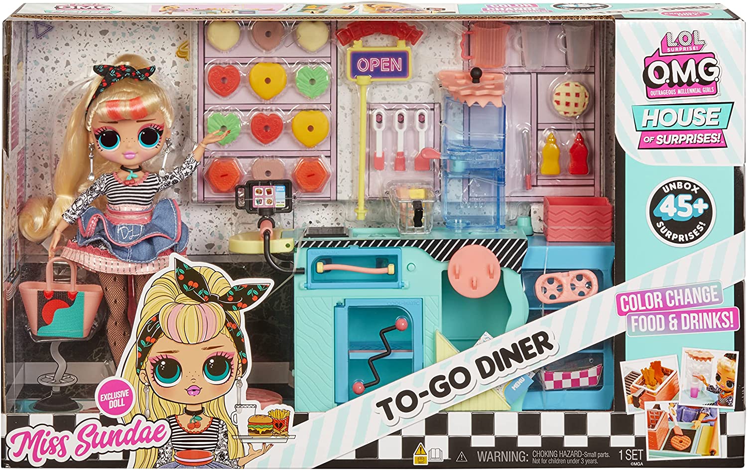 Buy LOL Surprise OMG to Go Diner Playset with 45+ Surprises Miss Sundae Exclusive Fashion Doll | Yallatoys.com