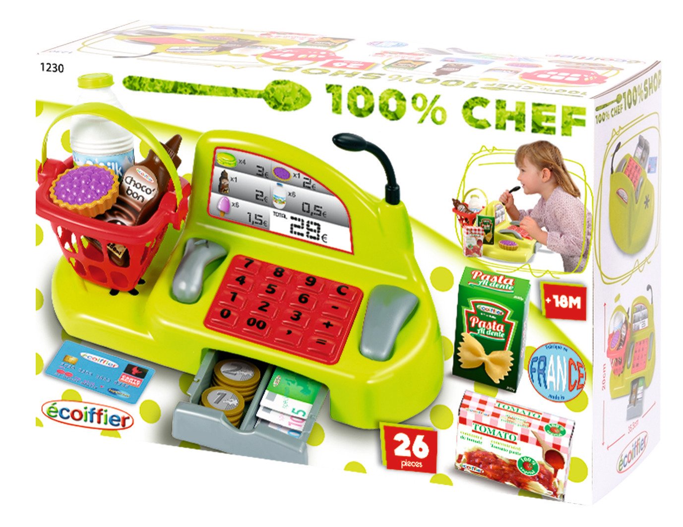 Buy Ecoiffier 100% Chef Cash Register 26Pcs | Yallatoys.com